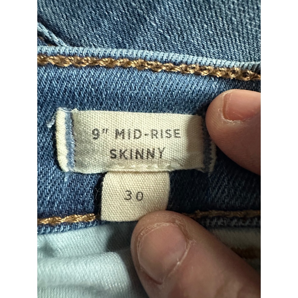 Madewell 9" Mid Rise Skinny Jeans Blue‎ Wash Size 30 - Picture 3 of 4